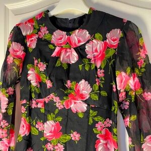 Mint Vintage Empire Waist Floral Maxi Prom, Red Carpet, Event Dress.
